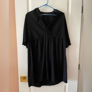 Zara Size Medium Black T-shirt Dress